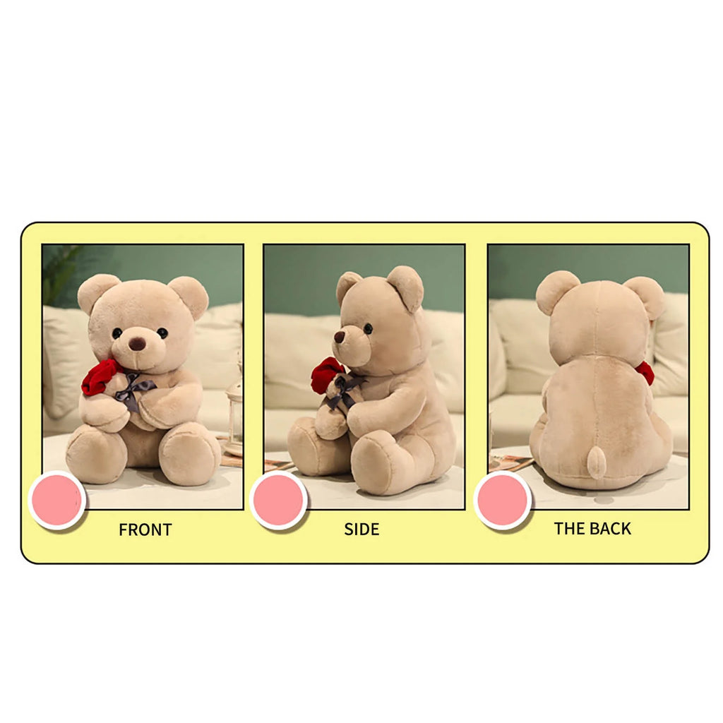 Teddy Bear Plush Toys with Rose Stuffed Animals B339413