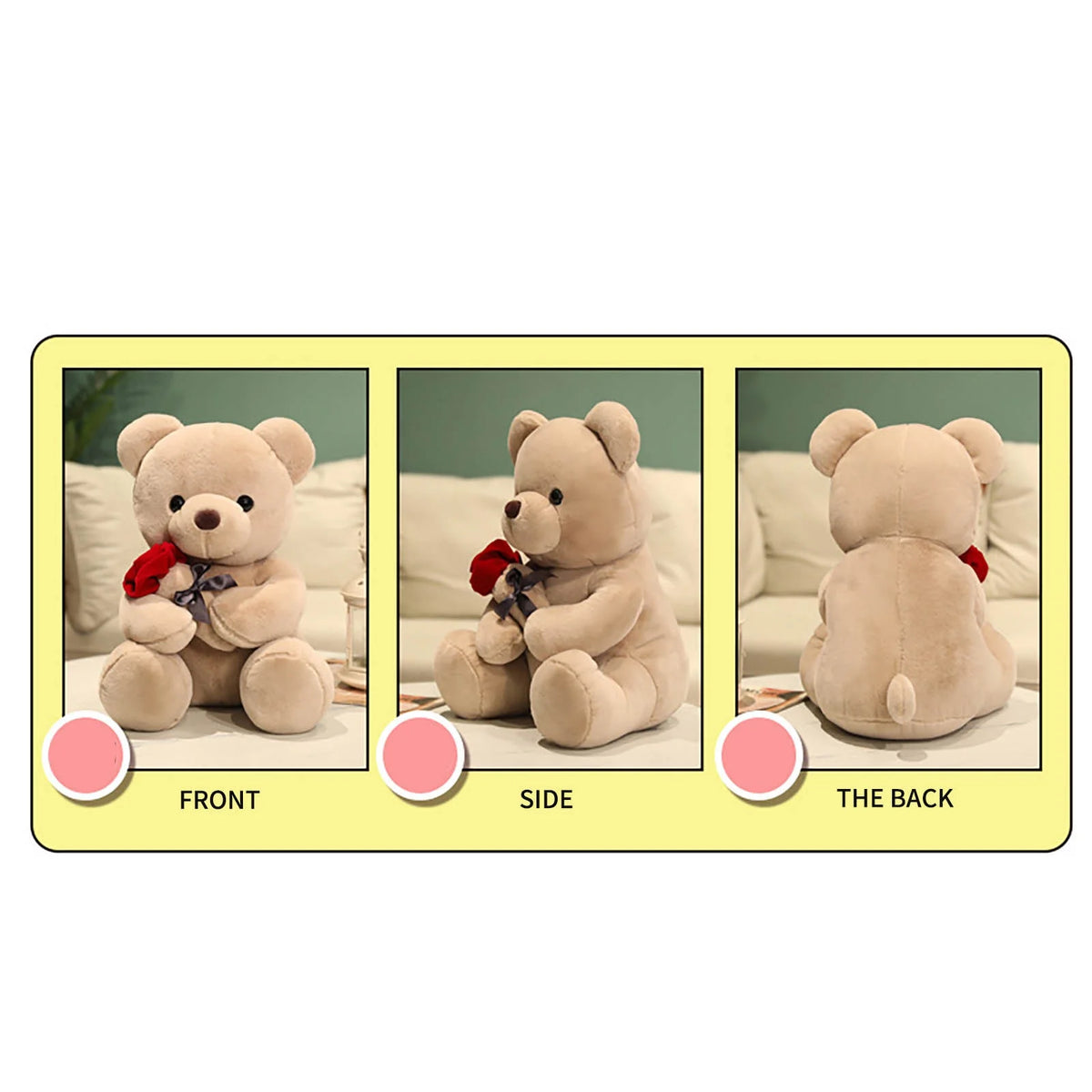 Teddy Bear Plush Toys with Rose Stuffed Animals B339413