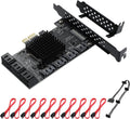 16 Port 4X SATA PCIe Expansion Card with 16 SATA Cables and Bracket B8704