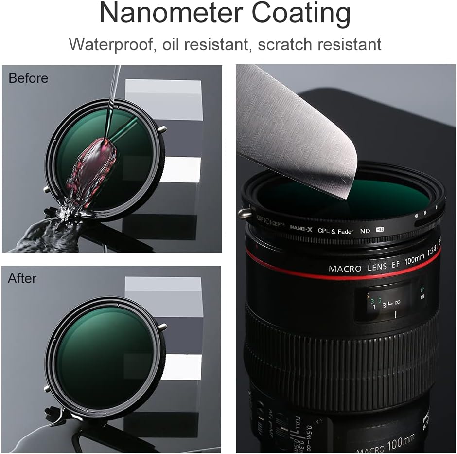 58mm Variable ND2-ND32 ND Filter and CPL Circular Polarizing Filter 2 in 1 O377423