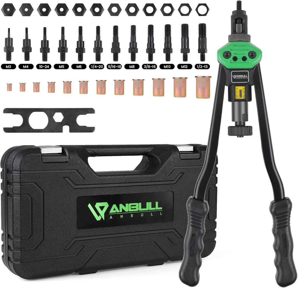 16" Rivet Tool Kit with 120PCS Rivet Nuts & Plastic Case Z5411