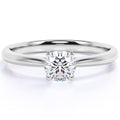 1 Carat Round Cut Moissanite Solitaire Engagement Ring in 18k White Gold Over Silver Y3514