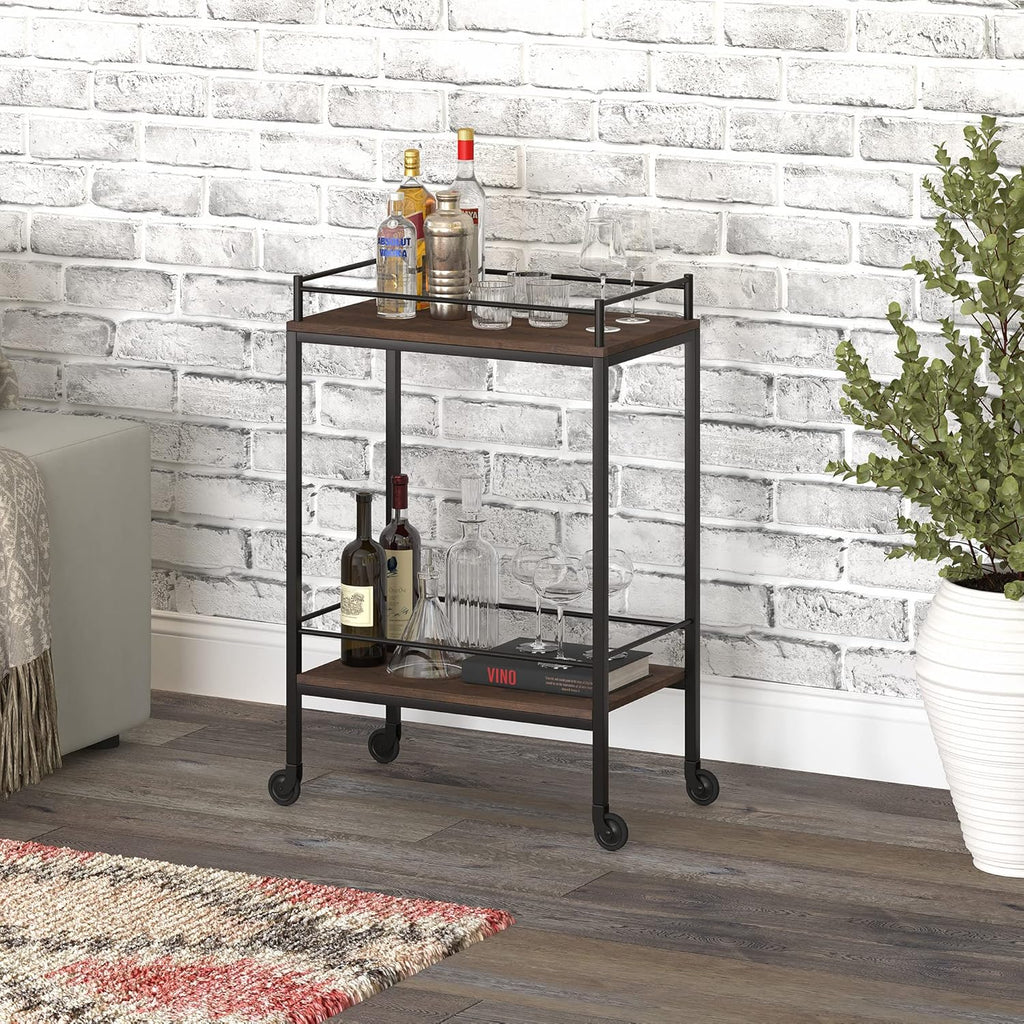Rectangular Bar Cart in Alder Brown R95220