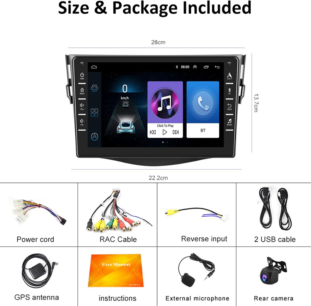 8 Inch Double Din Touchscreen Car Stereo with Bluetooth Backup Camera B33868