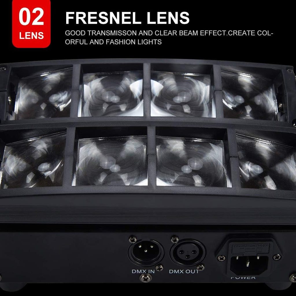 8 LEDs Beam Moving Head Stage Lights RGBW Party Lights DMX 512 Control H620
