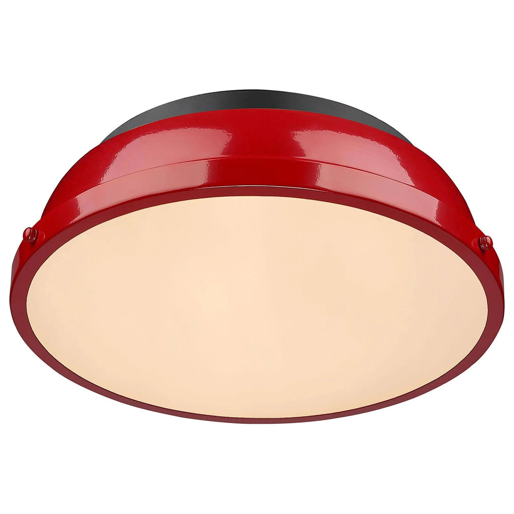 Black Red Flush Mount Light J84347