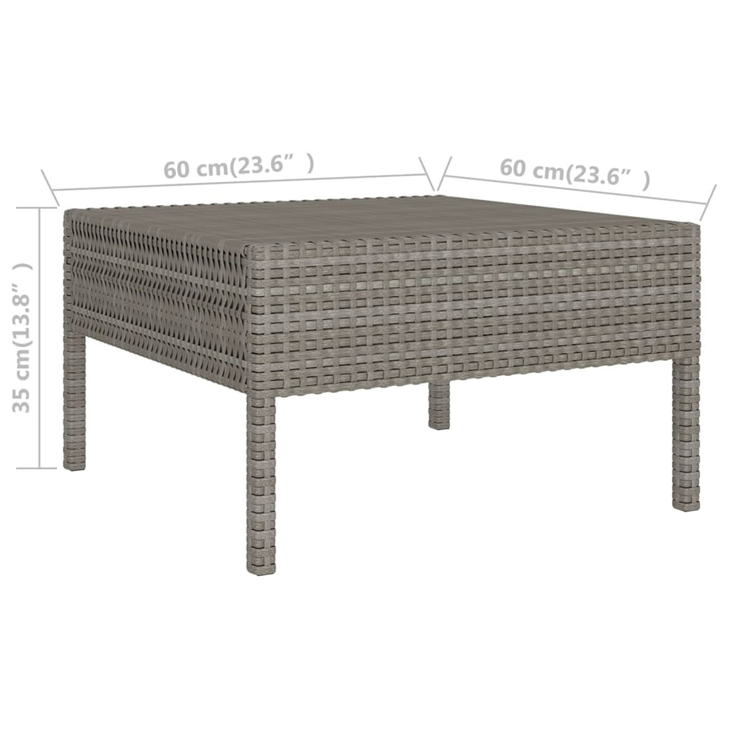 6 Piece Gray Poly Rattan Outdoor Sectional Sofa Set with Coffee Table N8697