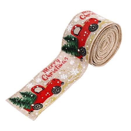 Beige Burlap Satin Ribbon Floral Bows Craft Decoration, 5*500cm A45723