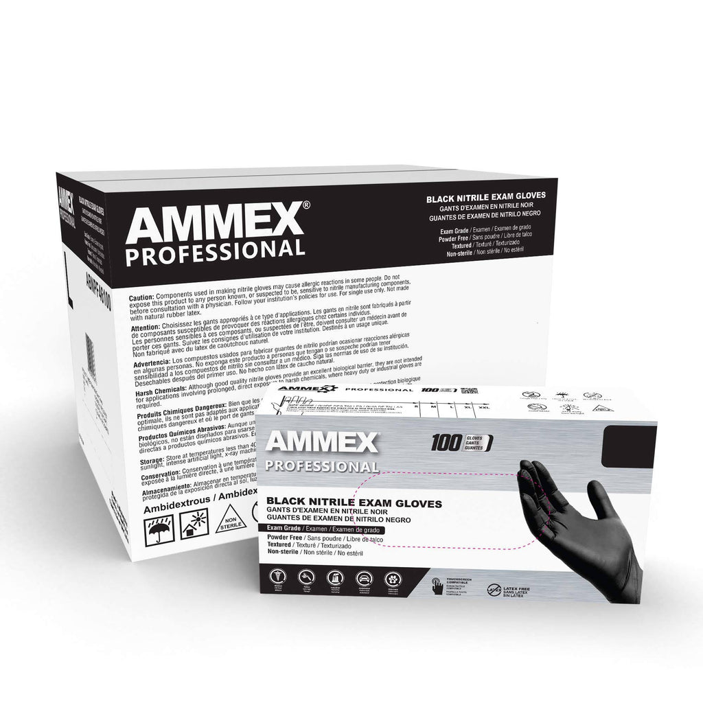 Black Nitrile Exam Gloves (Case of 1000) - Small C682