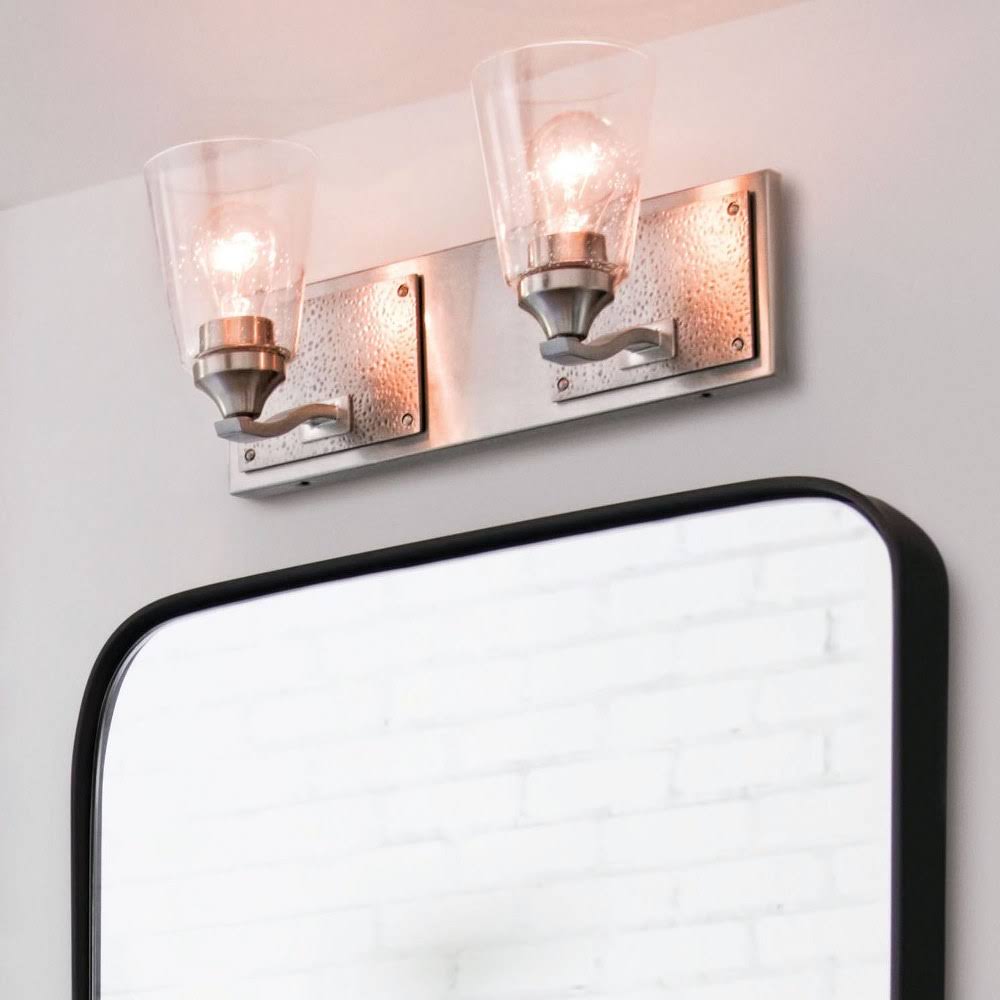 Brushed Nickel 2 Light Bath D575