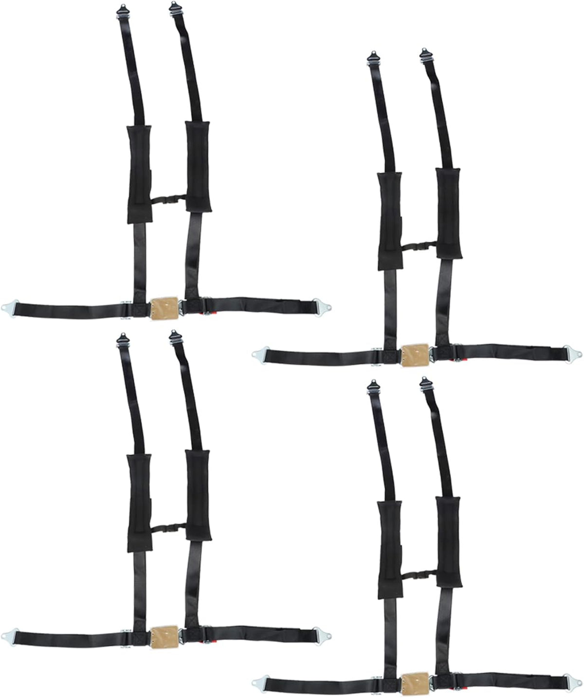 4 Pack Black 4 Point Harness 2 Straps Y639