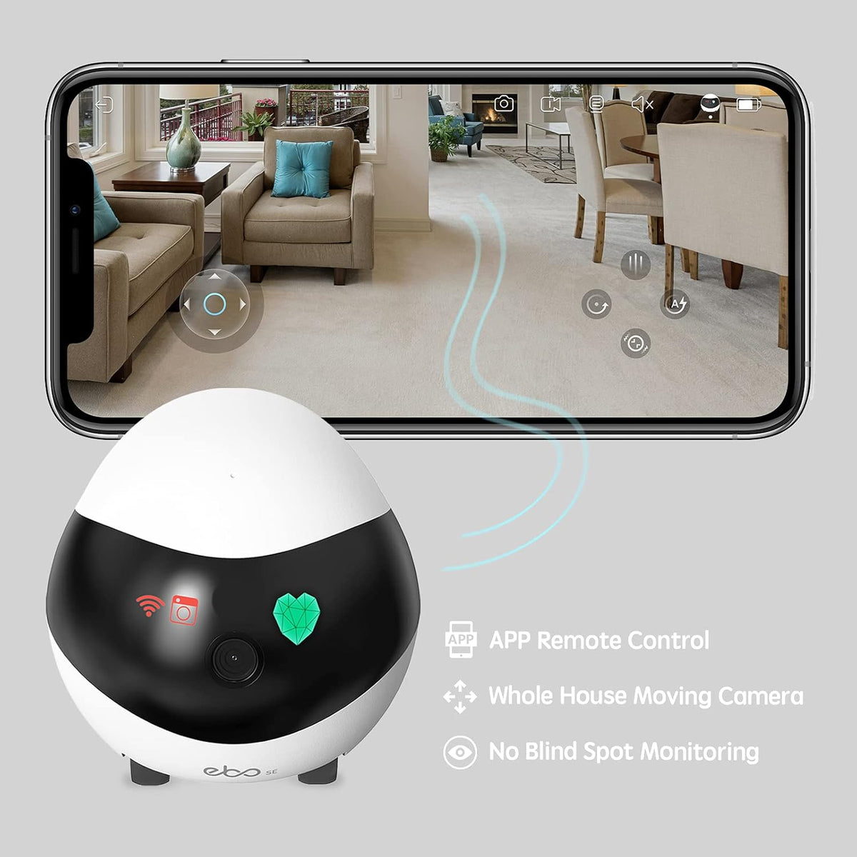 Wireless Pet Camera with Self-Charging, Night Vision, 2 Way Audio Motion Detection O8659