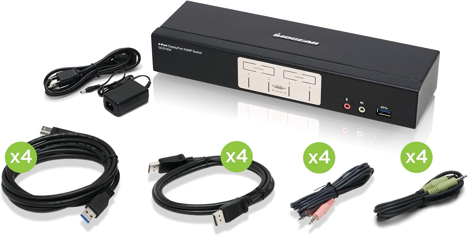 4K DisplayPort KVMP Switch with HDMI and DisplayPort Out USB 3.0 and RS-232 N560688