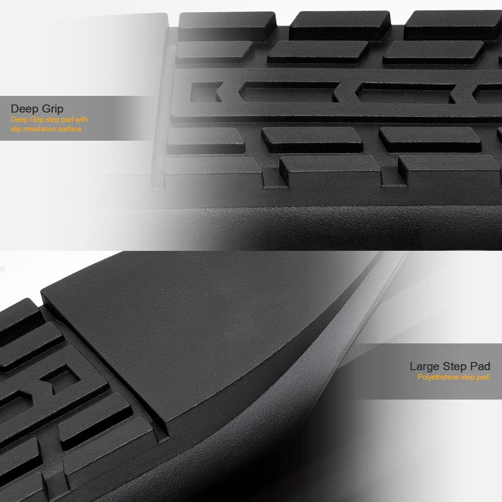 4 Oval Side Step Nerf Bars Black A674