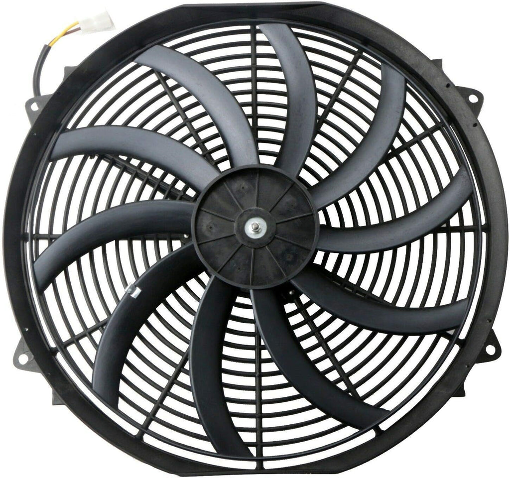 12V Slim Electric Cooling Radiator Fan with Fan Mounting Kit 10" 2-Pack I28177