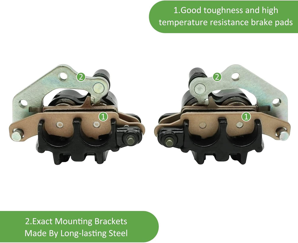 Front Left Right Brake Calipers & Pads Pack of 2 for Kawasaki KFX700 Brute Force 650 Prairie 650 700 KVF650 KVF700 F901