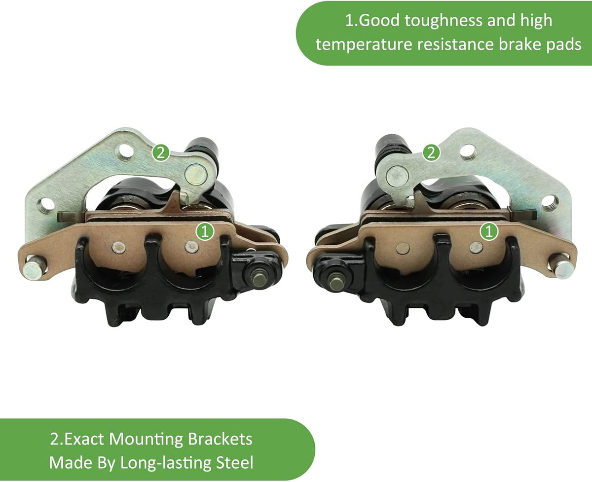 Front Left Right Brake Calipers & Pads Pack of 2 for Kawasaki KFX700 Brute Force 650 Prairie 650 700 KVF650 KVF700 F901