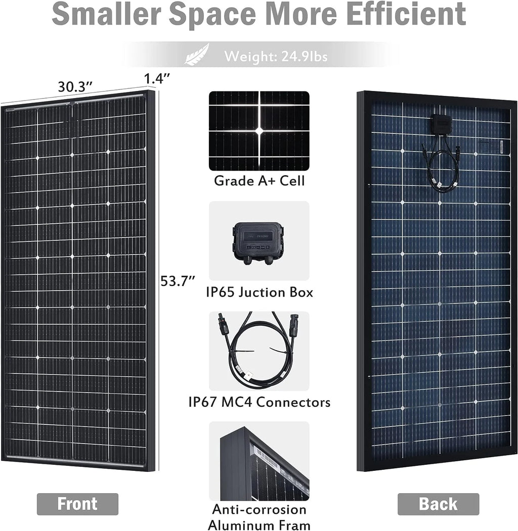 200W 12V Mono Solar Panels 2PCS E7160