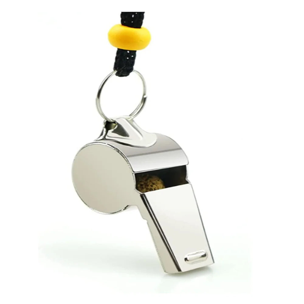 3 Pack Stainless Steel Sports Whistles with Lanyard A9025