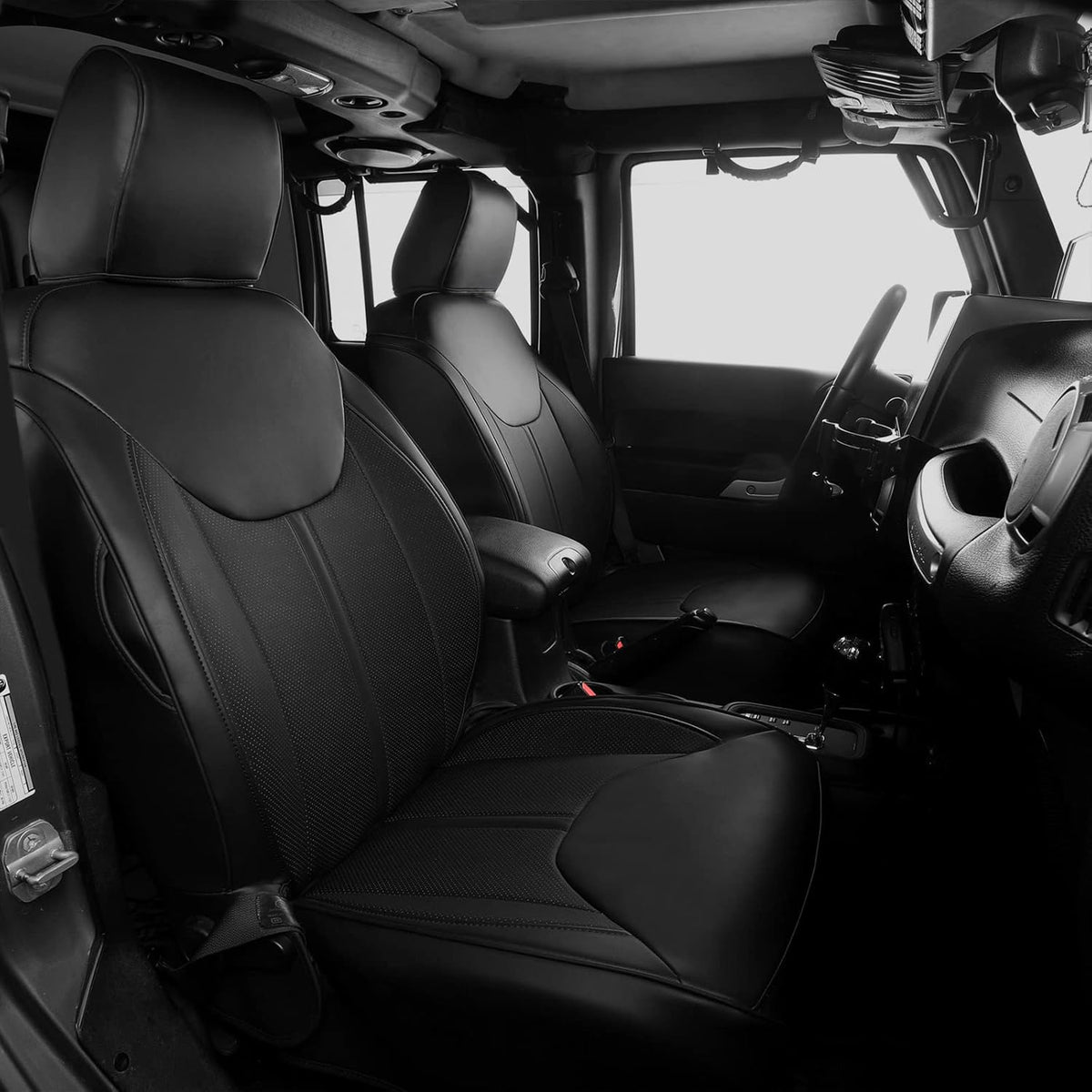 Waterproof Leather Car Seat Covers for 2018-2021 Jeep Wrangler JL 4 Door D37563