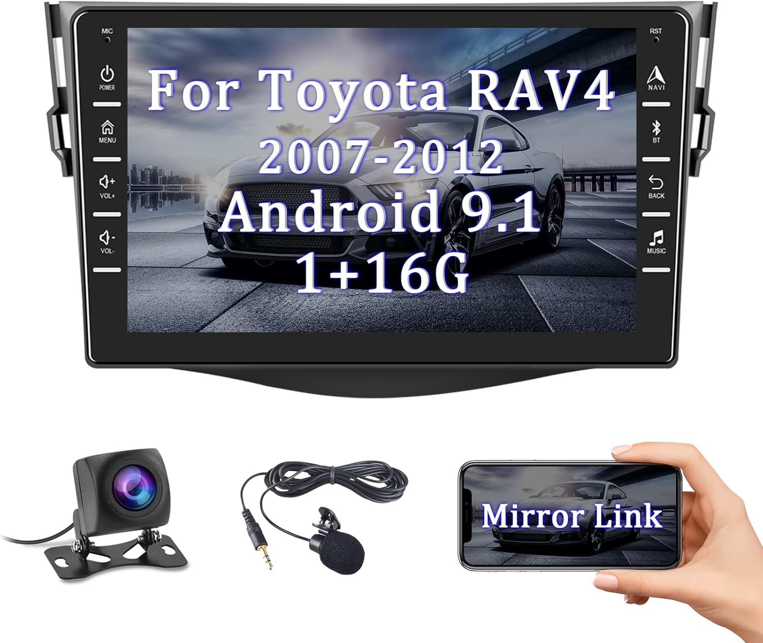 8 Inch Double Din Touchscreen Car Stereo with Bluetooth Backup Camera B33868