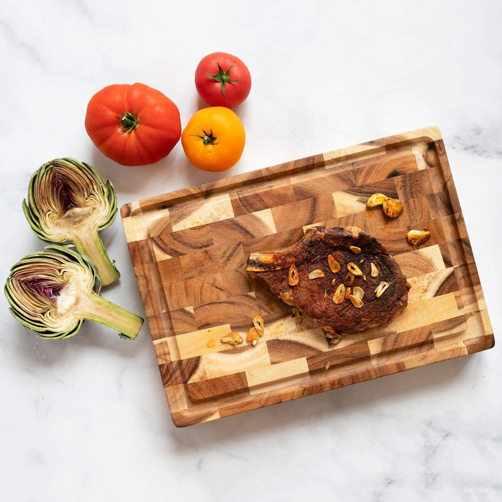 Large Wood Cutting Board with Juice Groove, 17x12 Inch, Pack of 2 L8511
