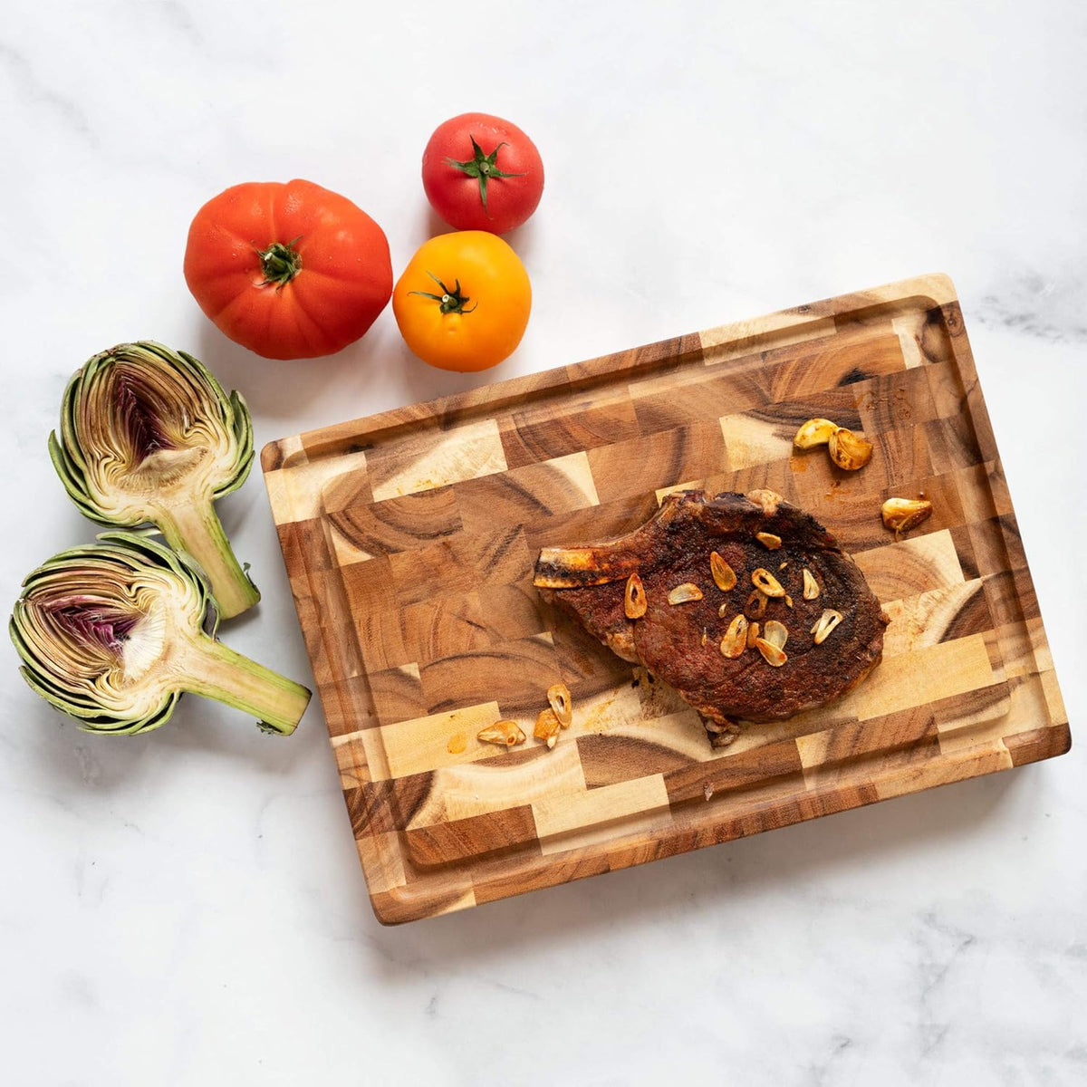 Large Wood Cutting Board with Juice Groove, 17x12 Inch, Pack of 2 L8511