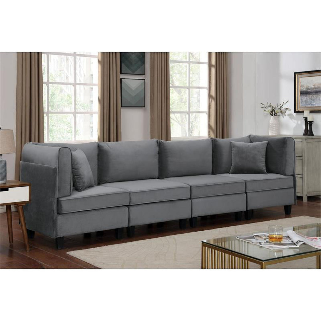 Gray Fabric Upholstered Large Sofa C16337