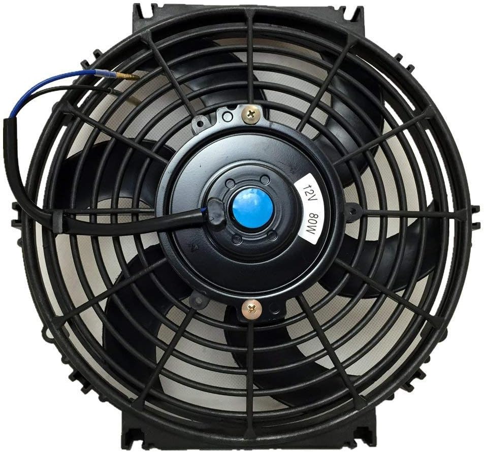 12V Slim Electric Cooling Radiator Fan with Fan Mounting Kit 10" 2-Pack I28177