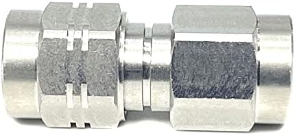 Precision 1.85 mm Male to SMA Male Microwave Adapter, DC to 26.5 GHz, 50 Ohm, Stainless Steel Body A586