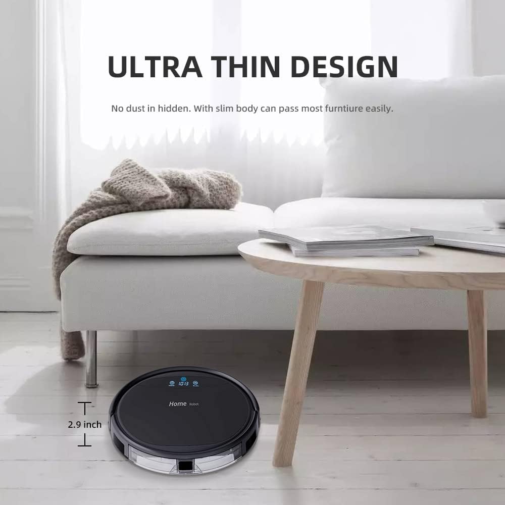 Black Robotic Vacuum Cleaner with Remote N719