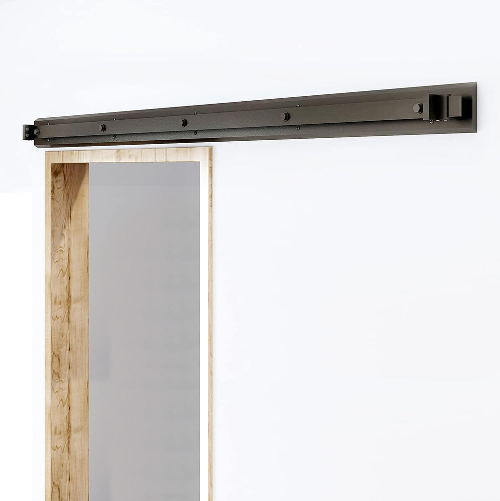 Black Sliding Barn Door Track Kit, Double Door T405