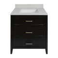 Espresso Bath Vanity with White Cultured Marble Top with Backsplash H81147