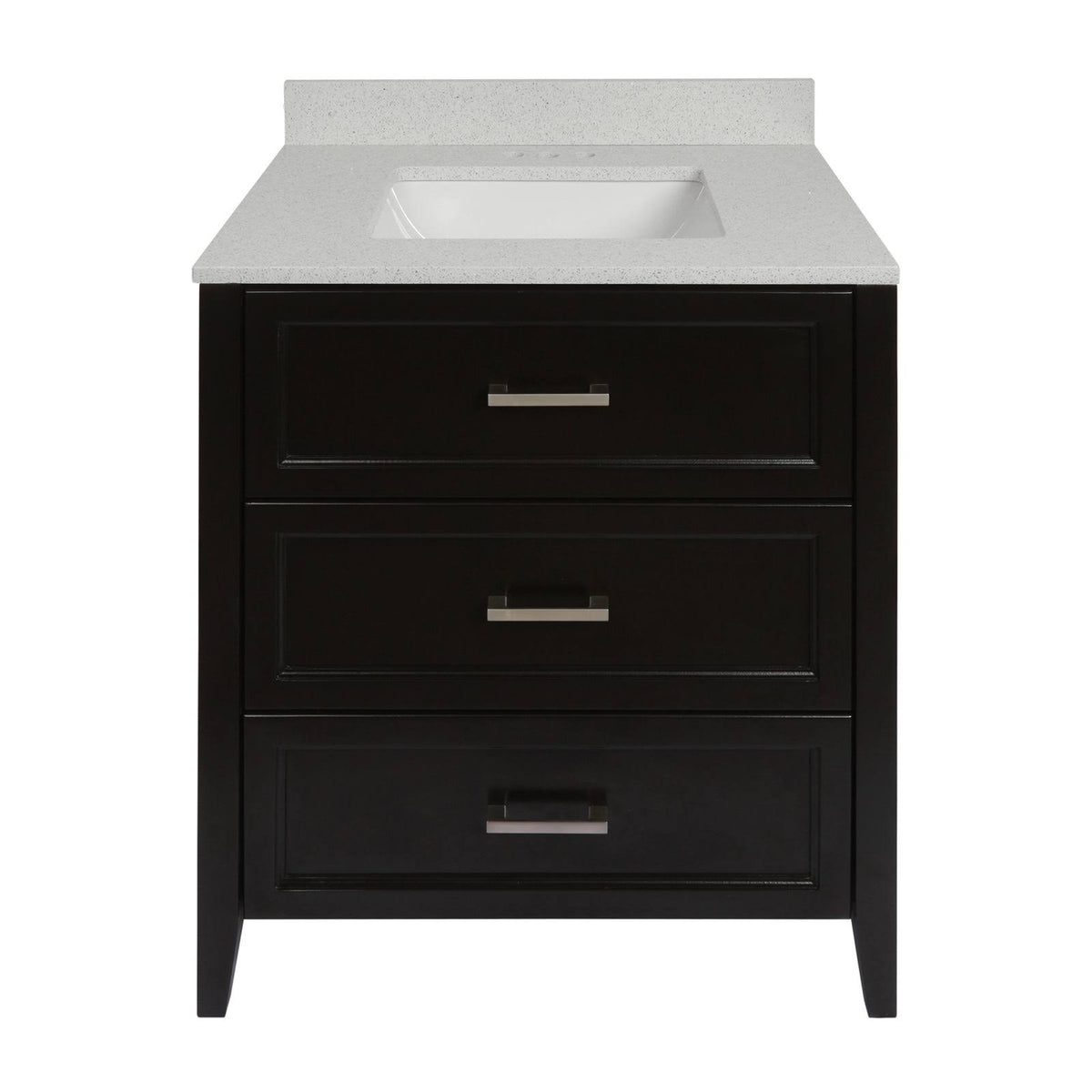 Espresso Bath Vanity with White Cultured Marble Top with Backsplash H81147