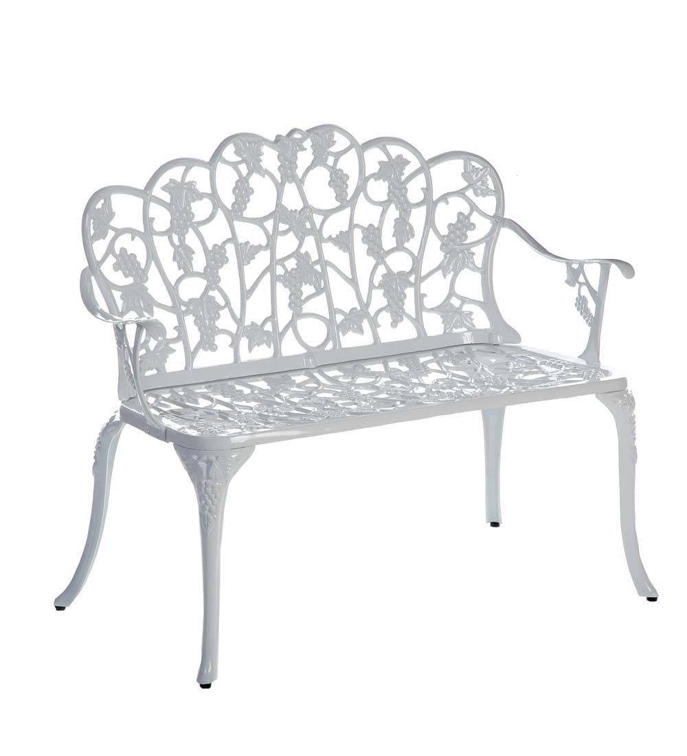 White Powder-Coated Aluminum Garden Bench V187
