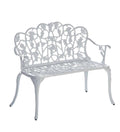 White Powder-Coated Aluminum Garden Bench V187