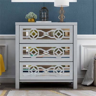 Silver Wooden Storage Cabinet K303615