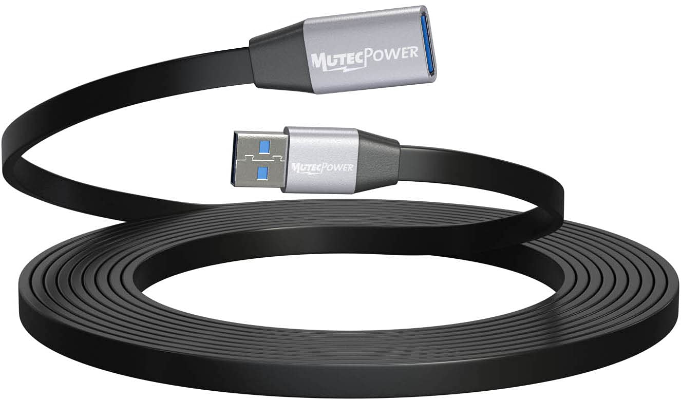 Black 50 Feet Active USB 3.0 Male to Female Extension Cable with 2 Boosters C979519