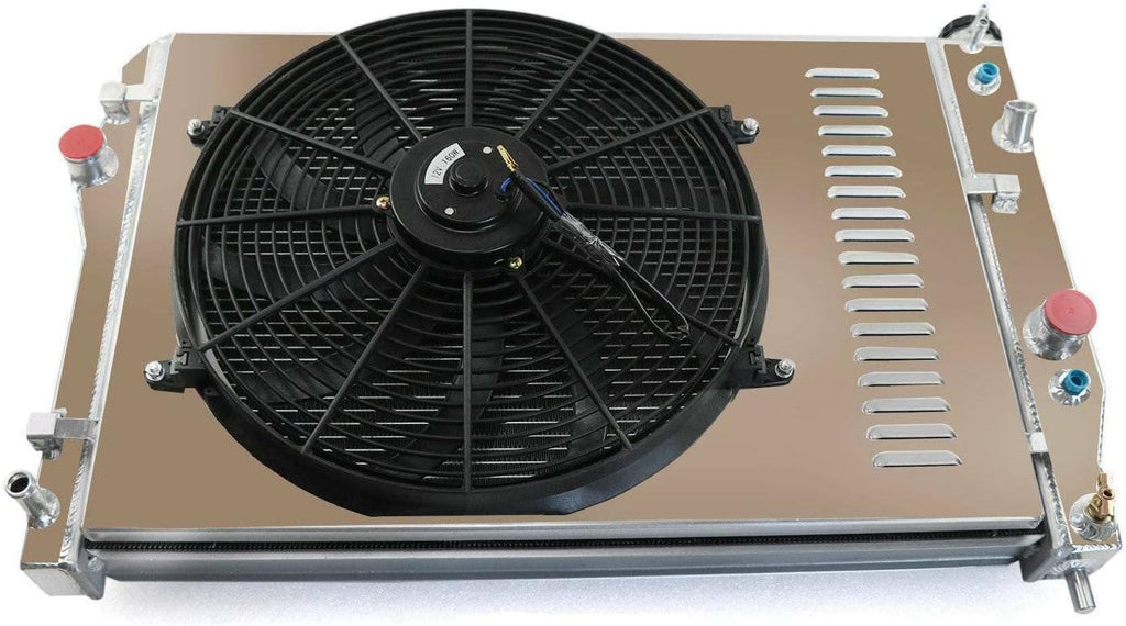 3 Row Aluminum Radiator with Electric Fan Shroud Thermostat Kit K118058