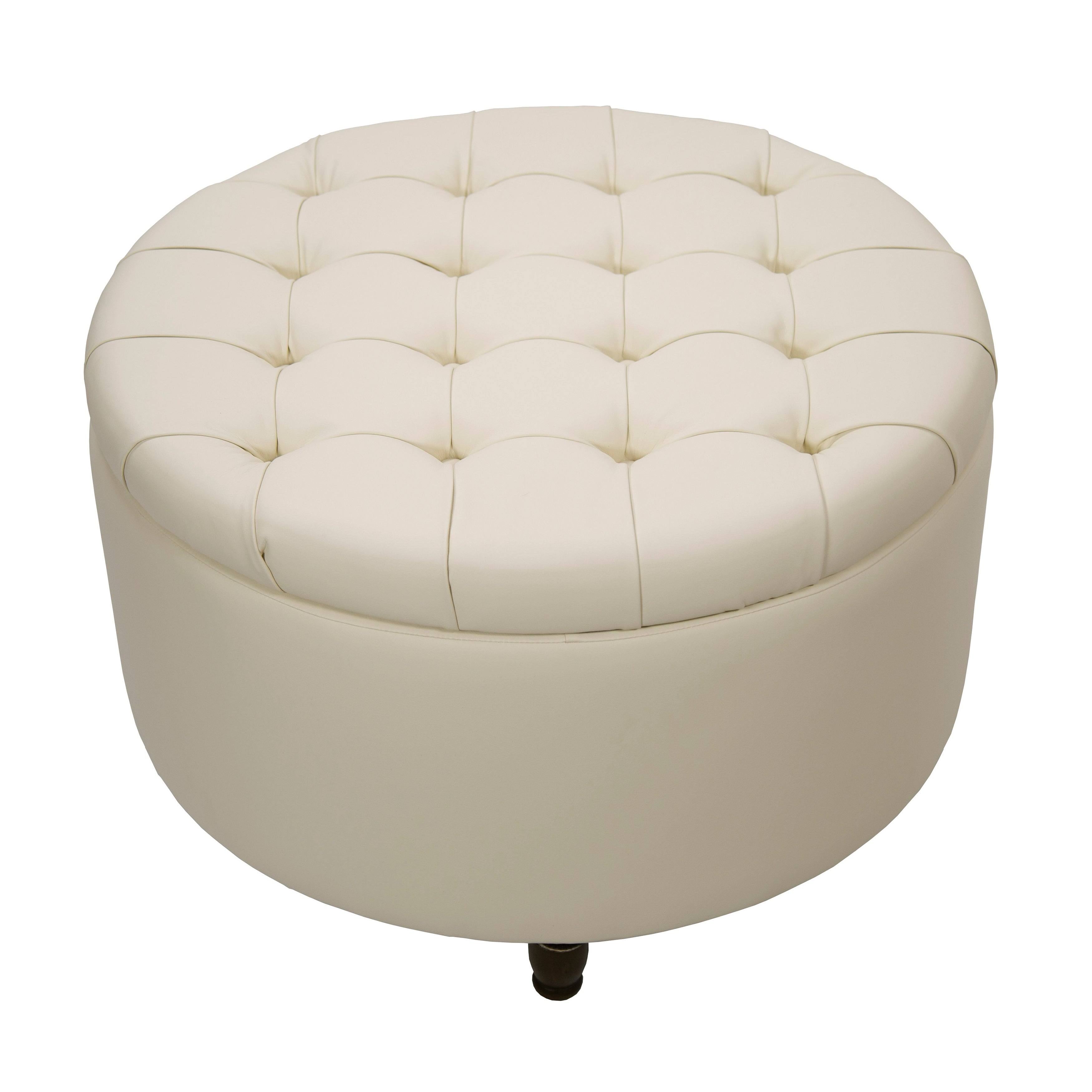 Black Pintucked Storage Ottoman K633320