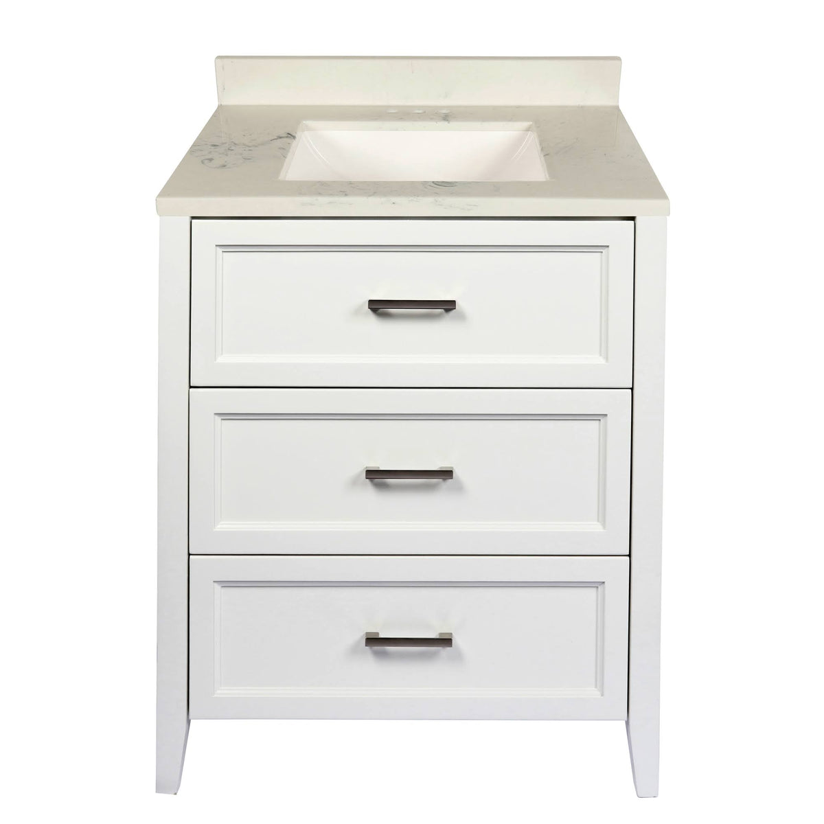Espresso Bath Vanity with White Cultured Marble Top with Backsplash H81147