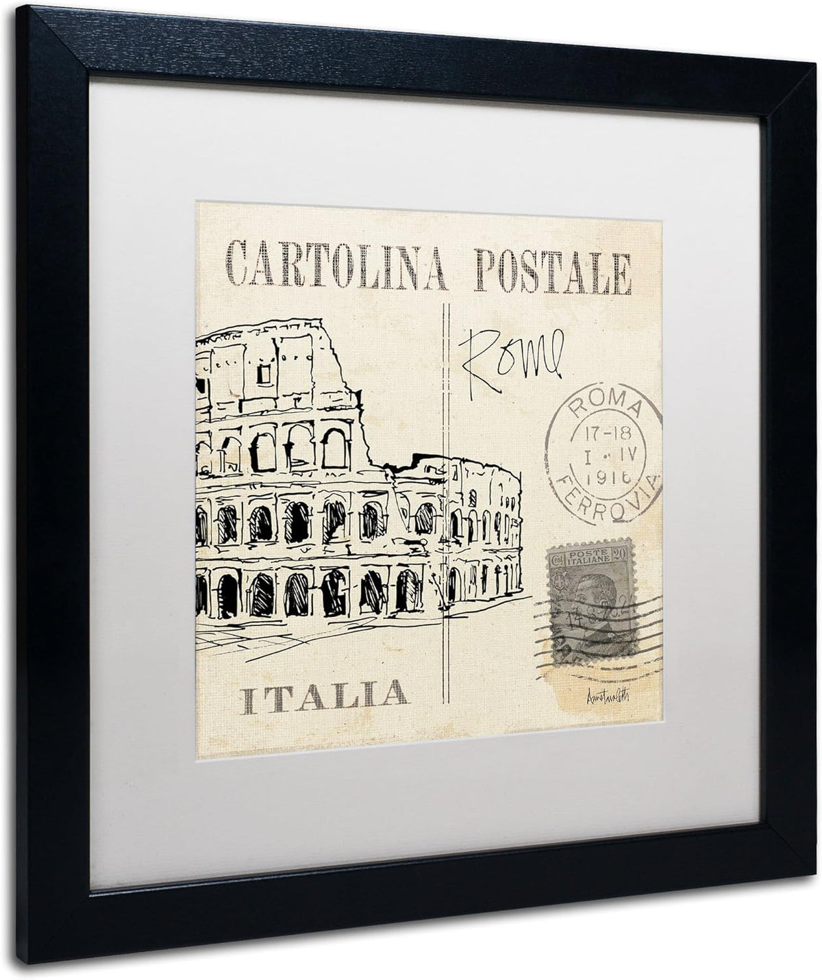 16 by 16-Inch White Matte and Black Frame Artwork X989