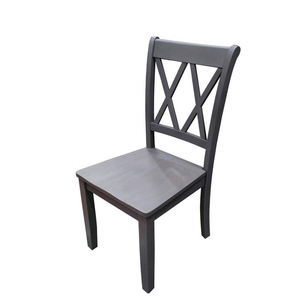 Grey Farmhouse Dining Side Chairs, Set of 2 J3715