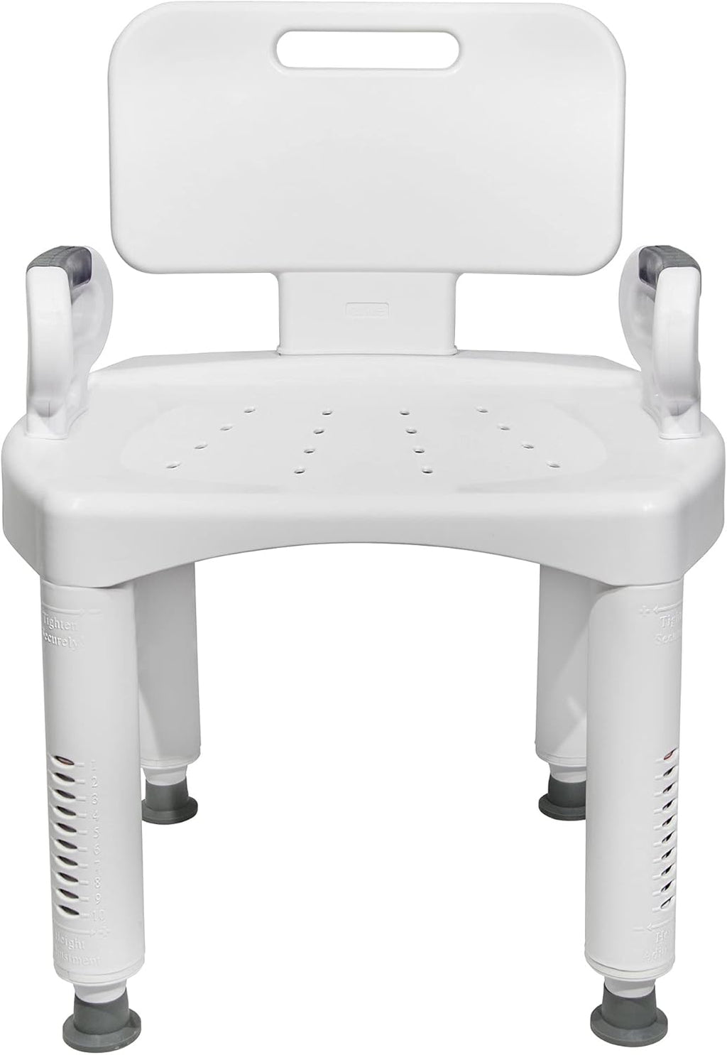 Bath Bench with Removeable Back, Plastic Frame, Adjustable, 350 lbs Weight Capacity, Pack of 2 P654