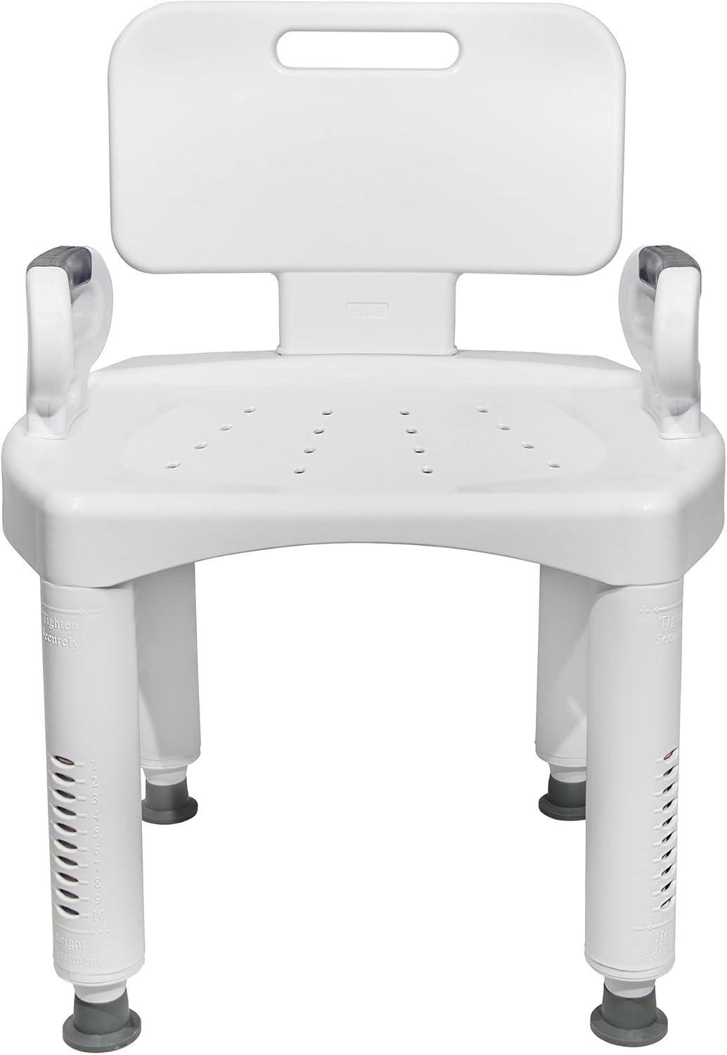 Bath Bench with Removeable Back, Plastic Frame, Adjustable, 350 lbs Weight Capacity, Pack of 2 P654