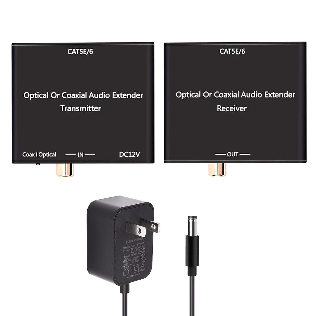 500ft Digital Optical/Coaxial Audio Extender Over Single Cat5e/6/7 Cable O288