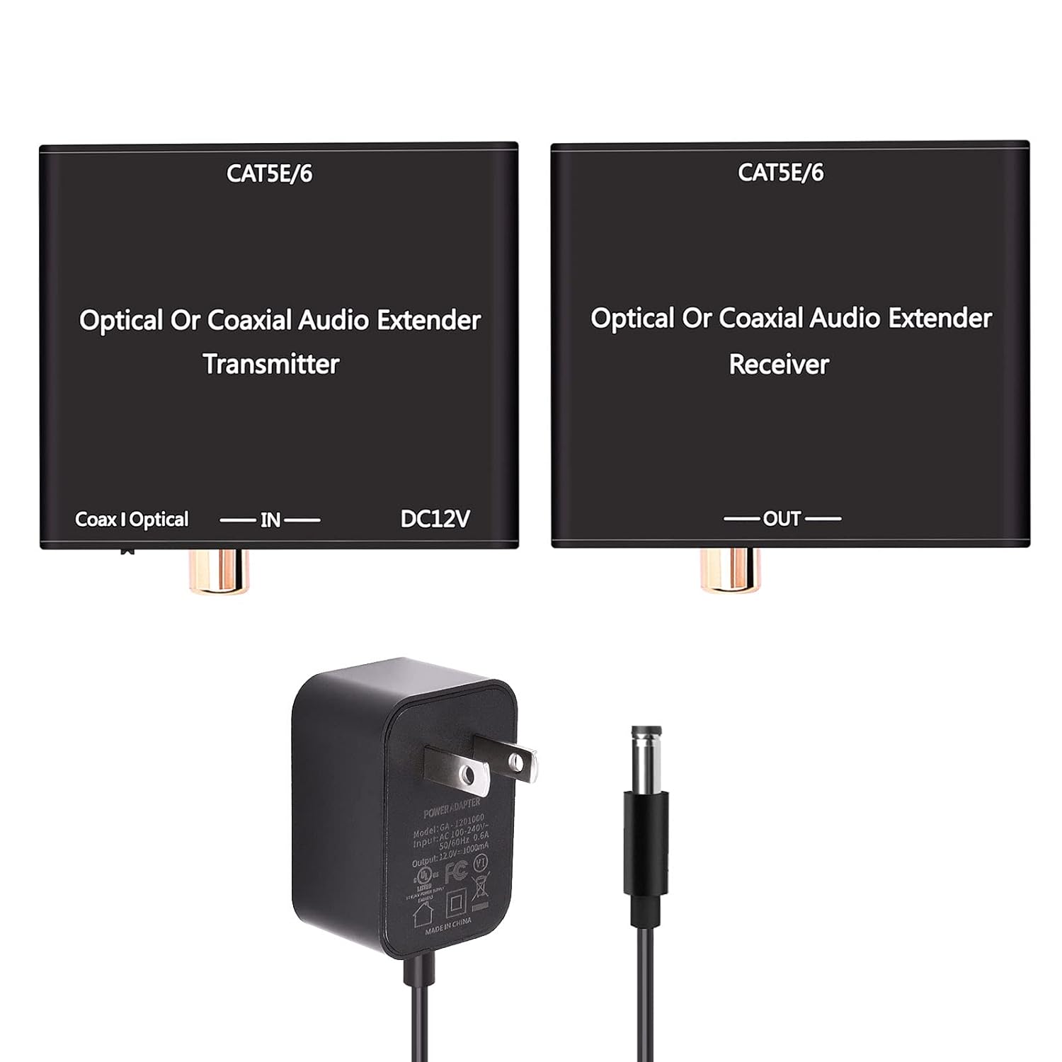 500ft Digital Optical/Coaxial Audio Extender Over Single Cat5e/6/7 Cable O288