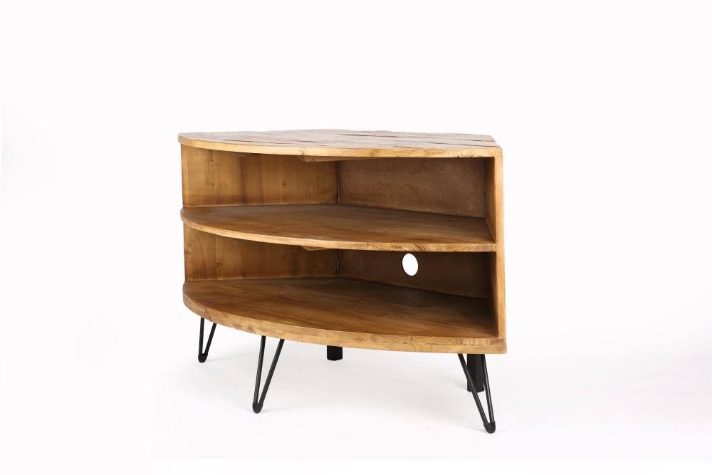 Reclaimed Nesting Tables Set of 2 Brown Wood E33263