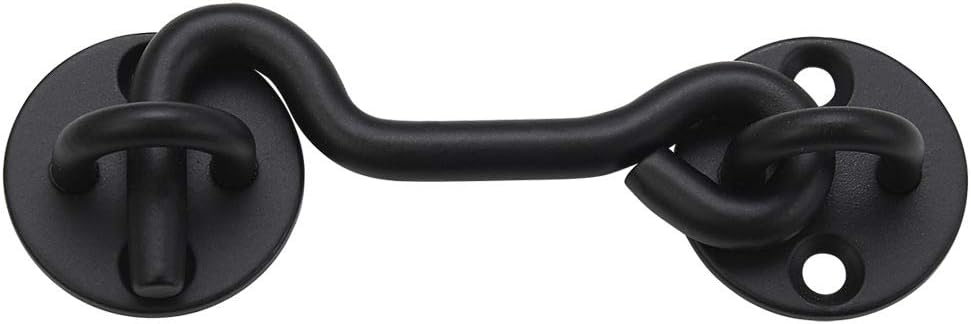 Black 4" Hook and Eye Latch, Pack of 2 T123