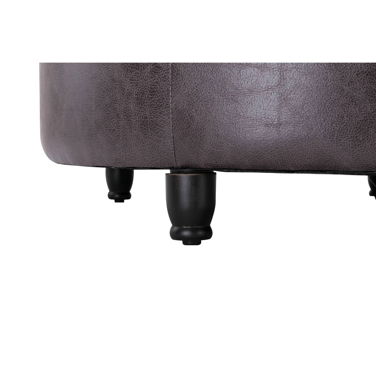 Black Pintucked Storage Ottoman K633320